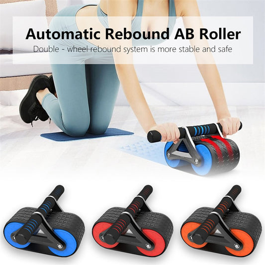 Double Wheel Abdominal Exerciser with Automatic Rebound - Ab Roller for Men and Women, Ideal for Home and Gym Workouts